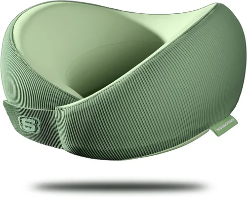Vista 14 de Skechers Almohada de cuello de espuma viscoelástica, cómoda y transpirable, almohada de viaje para el cuello, avión para viajes, paseos en Negro