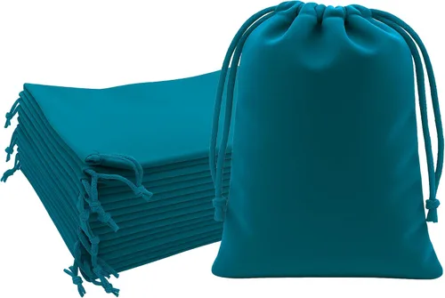 Vista 45 de Mandala Crafts Bolsas de terciopelo negro con cordón de 14 x 14 pulgadas, 10 bolsas grandes de terciopelo con cordón a granel para regalos de fiesta