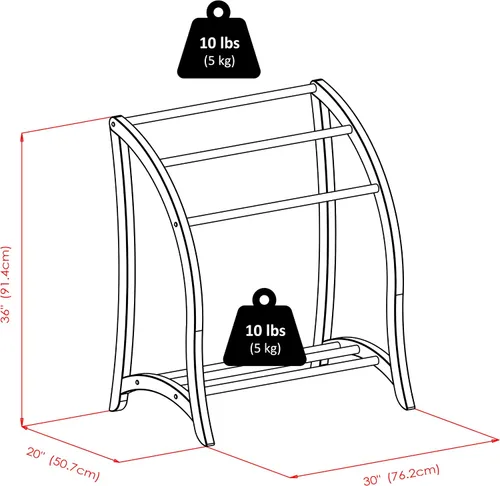 Vista 9 de Winsome Wood – Estantería para colchas con 3 estantes, nogal antiguo (94036)