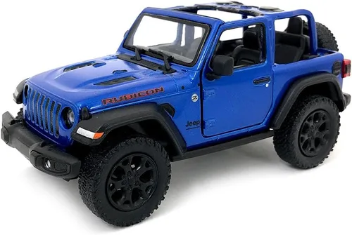 Vista 15 de KiNSMART - Vehículo de juguete modelo Jeep Wrangler Rubicon todoterreno 4x4 de 5 pulgadas, escala 1:34, réplica de coche de metal fundido