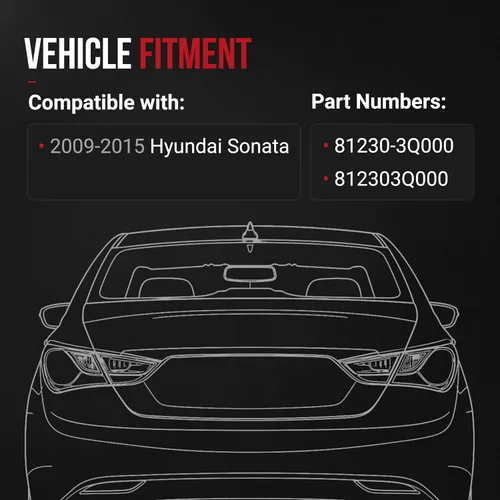 Vista 4 de Actuador de repuesto para puerta trasera del maletero – Compatible con Hyundai Sonata 2009, 2010, 2011, 2012, 2013, 2014, 2015 – Reemplaza