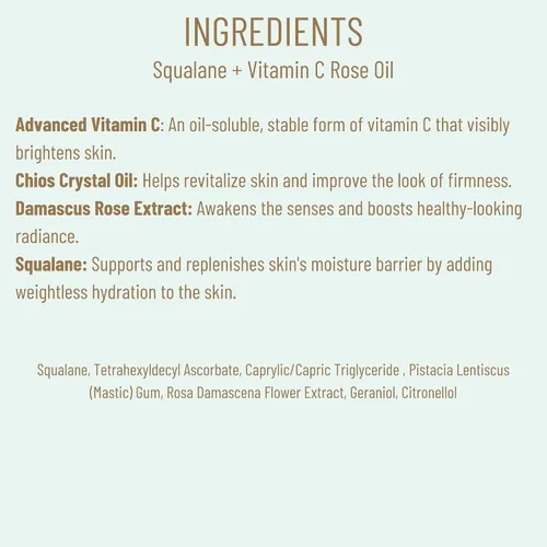 Vista 7 de BIOSSANCE Squalane + Vitamin C Rose Advanced Facial Oil - Brightening, Firming, and Hydrating Serum for All Skin Types - Chios Crystal Oil, Damascus