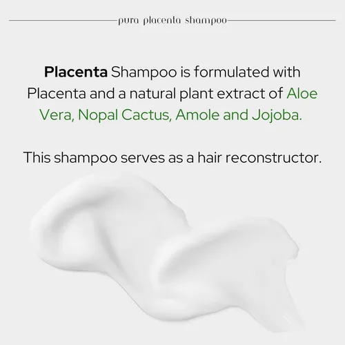 Vista 3 de Cabellina Pura Placenta Reconstructor Champú con Proteínas, Queratina Aminoácidos y Aceites Naturales - 32 fl oz - 1 unidad