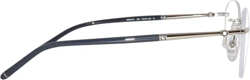 Vista 3 de Mont Blanc MB0244O 002 Gafas De Los Hombres Plata Rimless Oval Forma 2.008 in, PlataGris-002