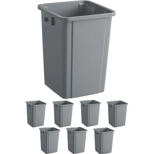 Vista 12 de Bote de basura cuadrado negro de 19 galones para restaurante, papelera comercial, papelera de plástico alto, papelera industrial, papelera cuadrada