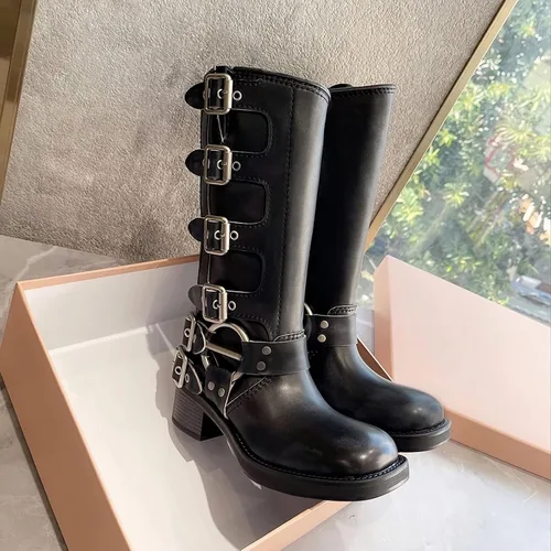 Vista 2 de MissHeel Botas de equitación para mujer, botas de arnés de pantorrilla ancha