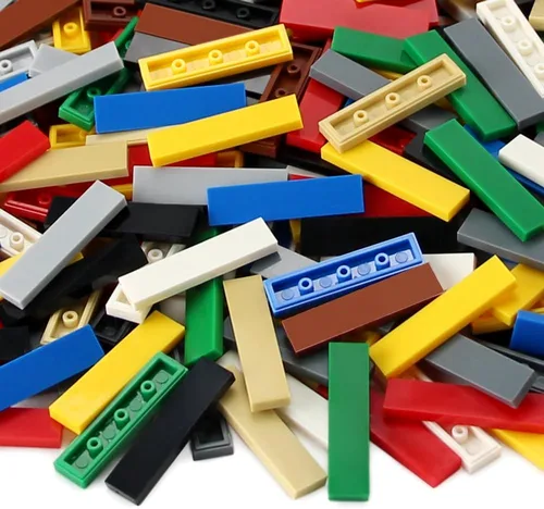 Vista 5 de Azulejo de 1 × 480 piezas y piezas de ladrillos MOC planos, bloques de construcción multicolores a granel para suelo de pared de superficie lisa