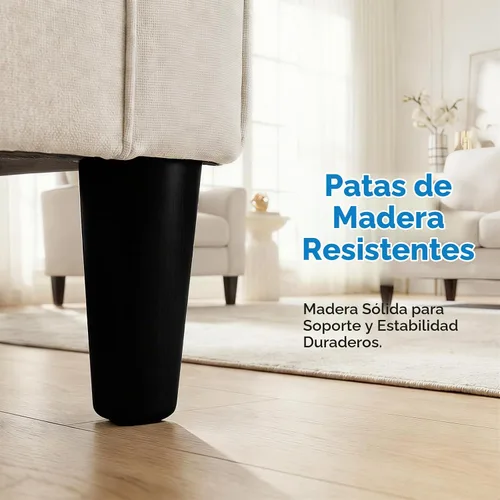 Vista 6 de Mjkone Juego de sofá y silla de 3 piezas con otomana, sofás seccionales de lino de 78 pulgadas de ancho para sala de estar, muebles con bolsillos
