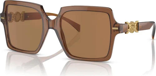 Vista 5 de Versace Lentes de sol para mujer, montura negra, lentes gris oscuro, 2.165in