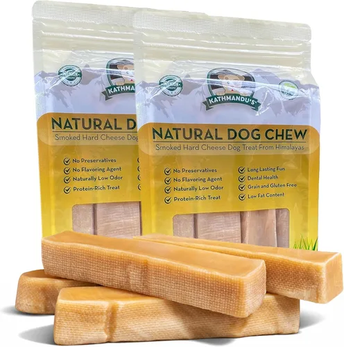 Vista 11 de Queso auténtico del Himalaya de yak para perros - Pequeño (Paquete de 10) - Procedencia de las estribaciones prístinas del Himalaya, sin cuero