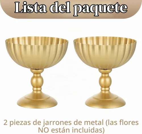 Vista 9 de Sziqiqi Jarrón de Urna Dorado para Boda: Jarrones de 7.9 Pulgadas de Alto como Centros de Mesa para Decoraciones de Mesa - Juego de 2 Jarrones