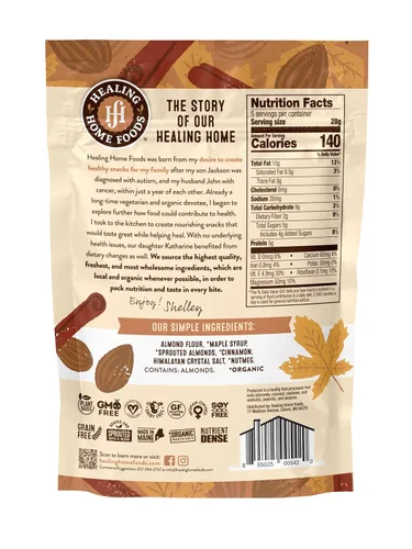 Vista 3 de Healing Home Foods Galletas Graham clásicas horneadas, sin gluten, hechas con harina de almendras, jarabe de arce orgánico y canela orgánica