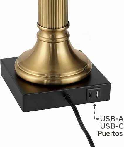 Vista 6 de Wynne - Lámpara de mesa grande de 30 pulgadas, puertos USB duales