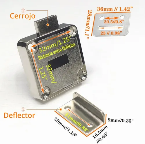Vista 5 de Cerradura de seguridad pesada para armario con llaves (con llave similar), puerta doble individual, uso general, se adapta a paneles de madera