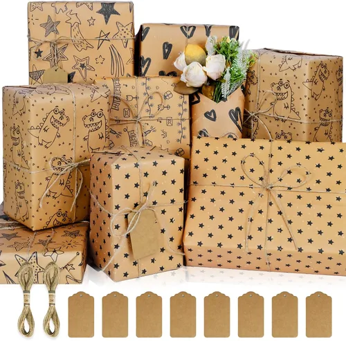 Vista 14 de BWLOIES Papel de regalo para niños y niños, hojas de papel de regalo de cumpleaños con coche de policía, camiones de bomberos, grúa, ambulancia