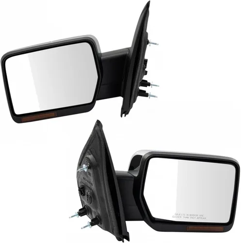 Vista 205 de TRQ Conjunto de 2 piezas de espejo lateral para conductor y pasajero, ajuste eléctrico, sin calefacción, sin memoria, color negro, compatible