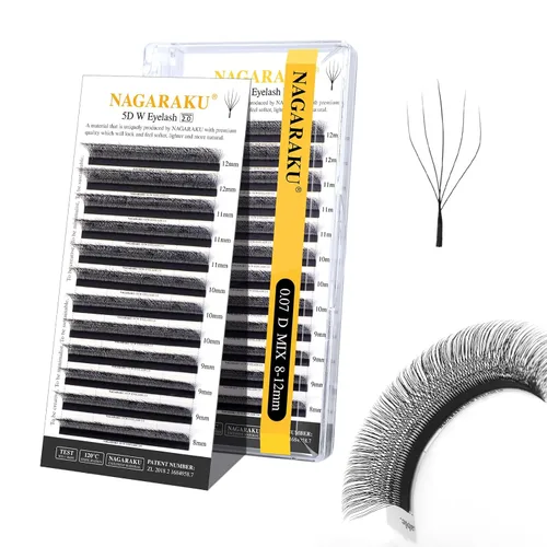 Vista 51 de NAGARAKU Extensiones de pestañas prefabricadas en abanico 3D W 0.05 C 0.315 0.05-C 3D W