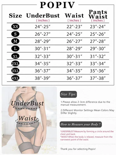 Vista 6 de popiv Conjunto sexy de lencería de red para mujer, conjunto de brasier y bragas de encaje con liguero, 4 piezas