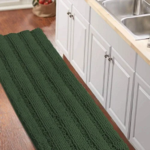 Vista 87 de Turquoize Alfombra de baño de chenilla de lujo para baño, extra absorbente, alfombra de ducha de microfibra antideslizante para baño, alfombra Aqua