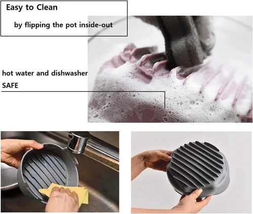 Vista 6 de Olla de silicona prémium para freidora de aire, tazón, cesta, accesorios para horno para freidoras de aire seguras para alimentos, fácil de limpiar