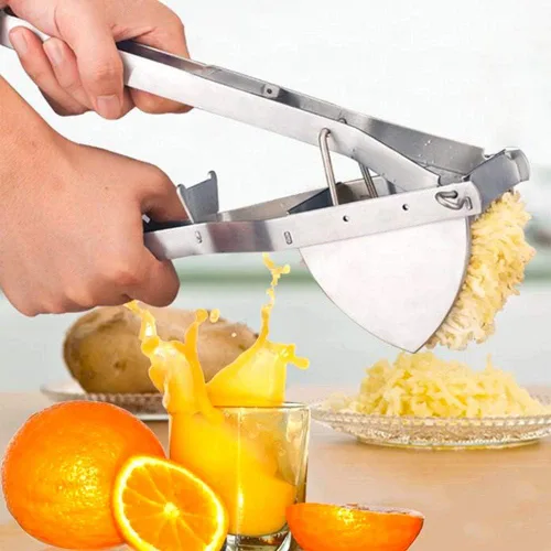 Vista 6 de LHS Ricer y triturador de papas de acero inoxidable, triturador de alimentos comercial resistente, agarre ergonómico cómodo, capacidad extragrande