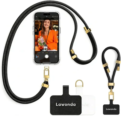 Vista 11 de 2 Almohadillas Cordón para Teléfono Ajustable Crossbody Correa para Cuello de Teléfono Celular Universal Cordón de Muñeca para Teléfono Móvil + 2pcs