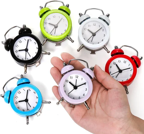 Vista 8 de Noamus 6 relojes despertadores de campana gemela, alarma fuerte de 2 pulgadas, pequeño y lindo reloj despertador analógico, reloj de viaje vintage