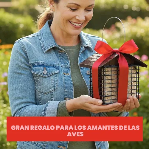 Vista 9 de More Birds Comedero doble para tartas, protector meteorológico, construcción de acero