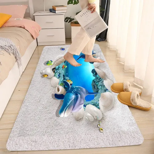 Vista 20 de LYFANS Alfombras de baño de espuma de esponja absorbente suave para baño y cocina (23.5 x 59 pulgadas), tapete de franela antideslizante brillante