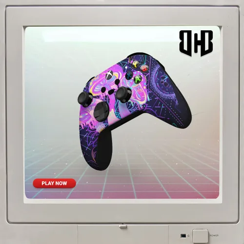 Vista 7 de Psychedelic Mushrooms Customised Wireless Controller for Xbox by BCB. Original Xbox Controller Compatible with Xbox One Series X & S Console.