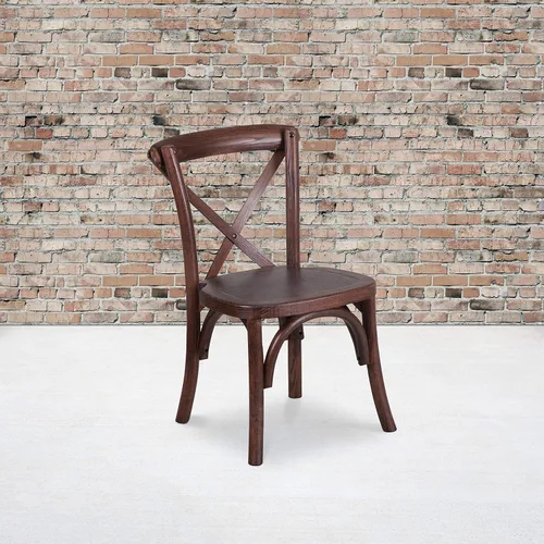 Vista 2 de Flash Furniture HERCULES Series Silla de caoba con respaldo cruzado para niños Acabado teñido a mano, construcción duradera, uso comercial