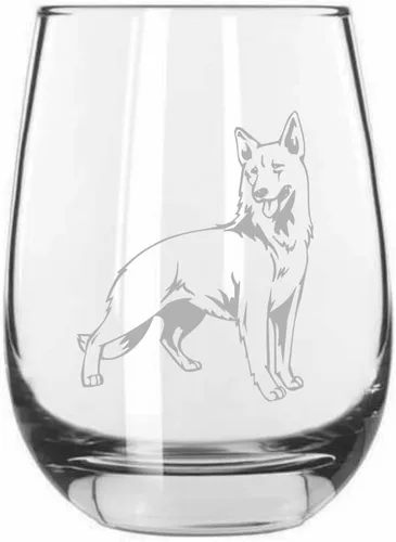 Vista 463 de Shar Pei (chino) - Vaso de vino sin tallo grabado para perro, 15.25 onzas
