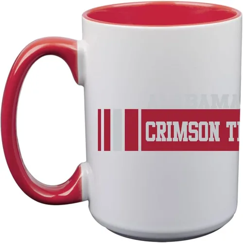 Vista 2 de The Memory Company Taza de café sublimada con licencia oficial de la NCAA de 15 onzas, Universidad de Alabama