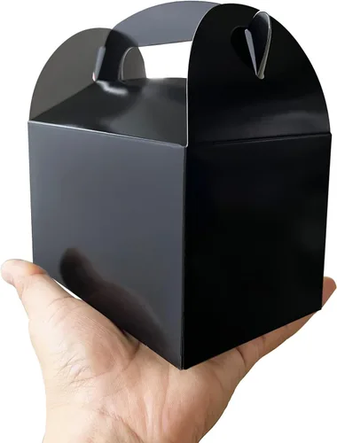 Vista 2 de HKLMRO 35 cajas de regalo para fiestas, galletas de caramelo negro, caja de regalo, bolsas de regalo portátiles para aperitivos, golosinas, cartón