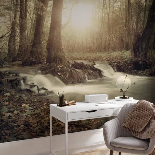 Vista 12 de artgeist Mural de pared premium Bosque púrpura, 79 x 55 pulgadas, papel tapiz no tejido, decoración de pared de vellón, impresión fotográfica