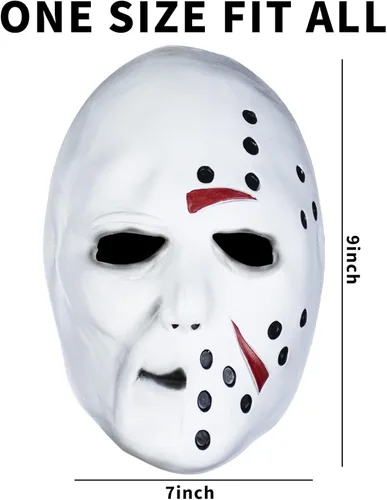 Vista 4 de Máscara de Jason 2 en 1 y máscara de Michael Myers para disfraz de cosplay