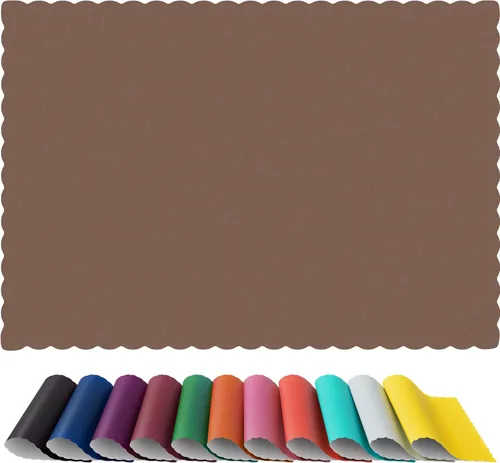 Vista 7 de Manteles de papel desechables con bordes ondulados (100, Negro) Disposable paper placemats, scalloped-edge design, black, 100 count, quick table