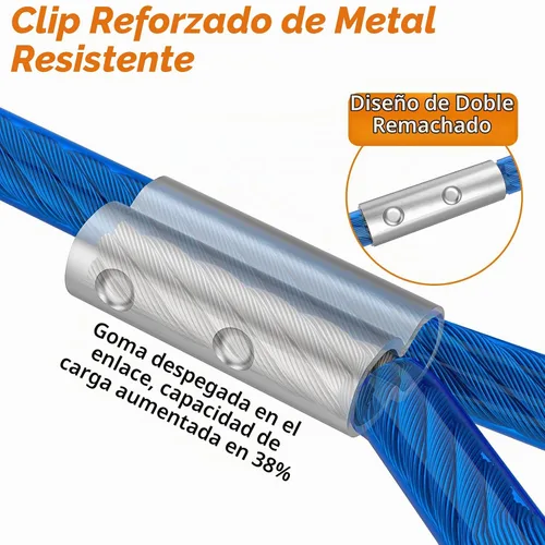 Vista 4 de XiaZ Cable de amarre para perro, correas de perro para patio de 8/10/15/20/30/50 pies, cadena de amarre resistente para perros pequeños, medianos