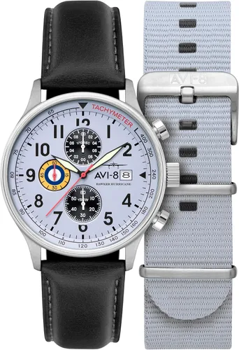 Vista 21 de Reloj analógico AV-4011 Hawker Hurricane, con mecanismo de cuarzo japonés, con correa de piel, de AVI-8