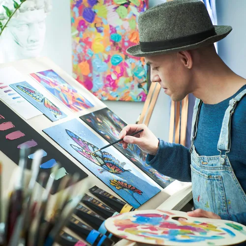 Vista 6 de Arteza Pintura acrílica metálica, juego de 8 tonos de joya en tubos de 4.06 onzas, pigmentos ricos, no se decolora, pinturas para artistas