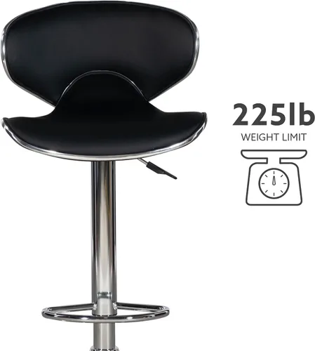 Vista 4 de Powell Furniture Powell PU, taburete de bar cromo/negro