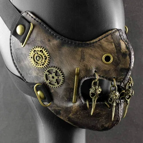 Vista 6 de SteamPunk - Máscara de engranajes vintage para hombre y mujer