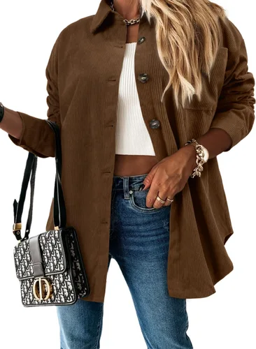 Vista 104 de ZOLUCKY Chaqueta de manga larga con botones para mujer, talla grande, blusas
