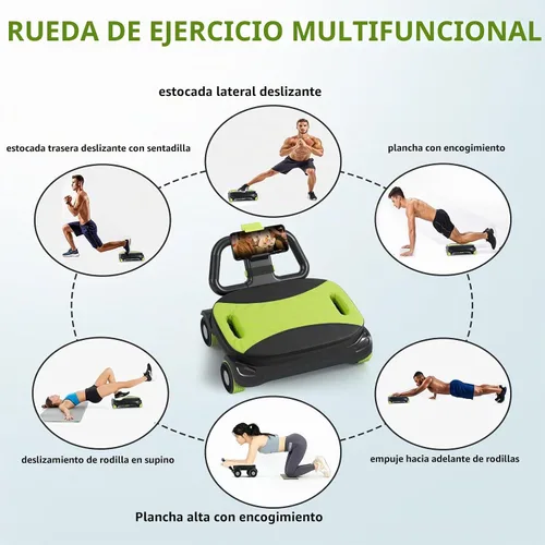 Vista 2 de IRISFLY Rodillo abdominal de 4 ruedas, rueda de rodillo Ab de alto rendimiento mejorada, tablero de rodillo Ab de rebote automático, fortalece