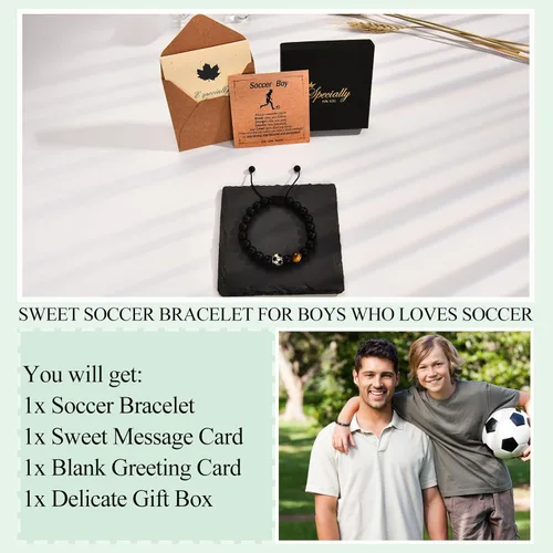 Vista 6 de EFVISD Pulsera de fútbol, fútbol, baloncesto, béisbol, regalos para adolescentes, niños, jugadores, equipo, hijo, nieto, hermano, sobrino, amigo