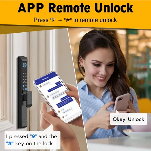 Vista 9 de Cerradura de puerta corrediza de vidrio, cerradura inteligente para puerta corrediza Eseesmart con teclado de código de huella dactilar, tarjeta