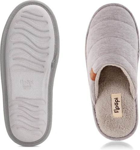 Vista 5 de Floopi House Slippers for Women, Soft Ribbed Knit Closed Back Women Slipper, Multiple Layered Comfy Memory Insole Foam with Jersey Outsole