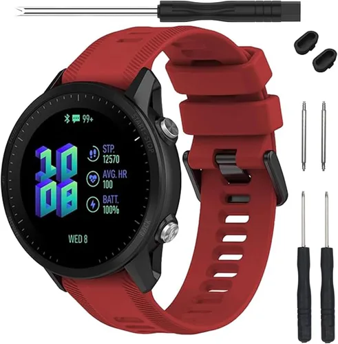 Vista 11 de Correa para reloj Garmin Forerunner 955 – Correa de repuesto de silicona suave para reloj inteligente 955 compatible con mujeres y hombres