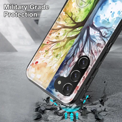 Vista 2 de Funda para Galaxy S23 Plus con soporte integrado, a prueba de golpes, polvo y caídas, 3 capas, grado militar, funda protectora para Samsung Galaxy