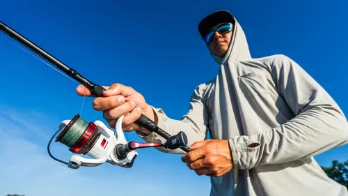 Vista 11 de Abu Garcia Max Pro Carrete de pesca giratorio y Combo de caña de pescar
